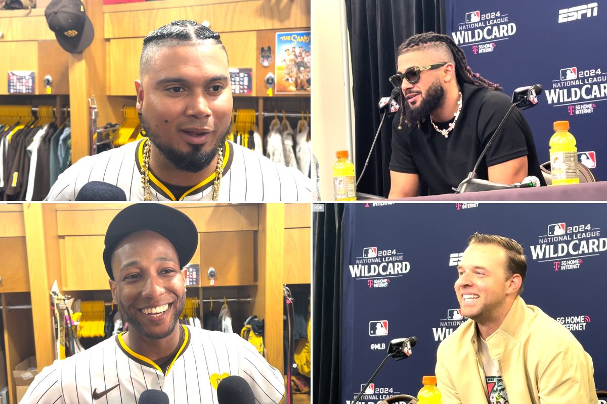 Luis Arráez, Jurickson Profar, Michael King y Fernando Tatis Jr. (Foto: SportyDeporte.com)