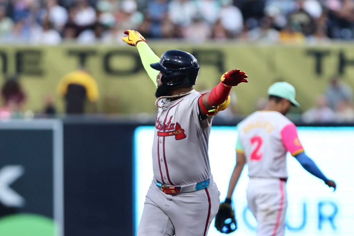 Marcell Ozuna fue la figura del juego con dos HR. (Fotos: Instagram @Braves)