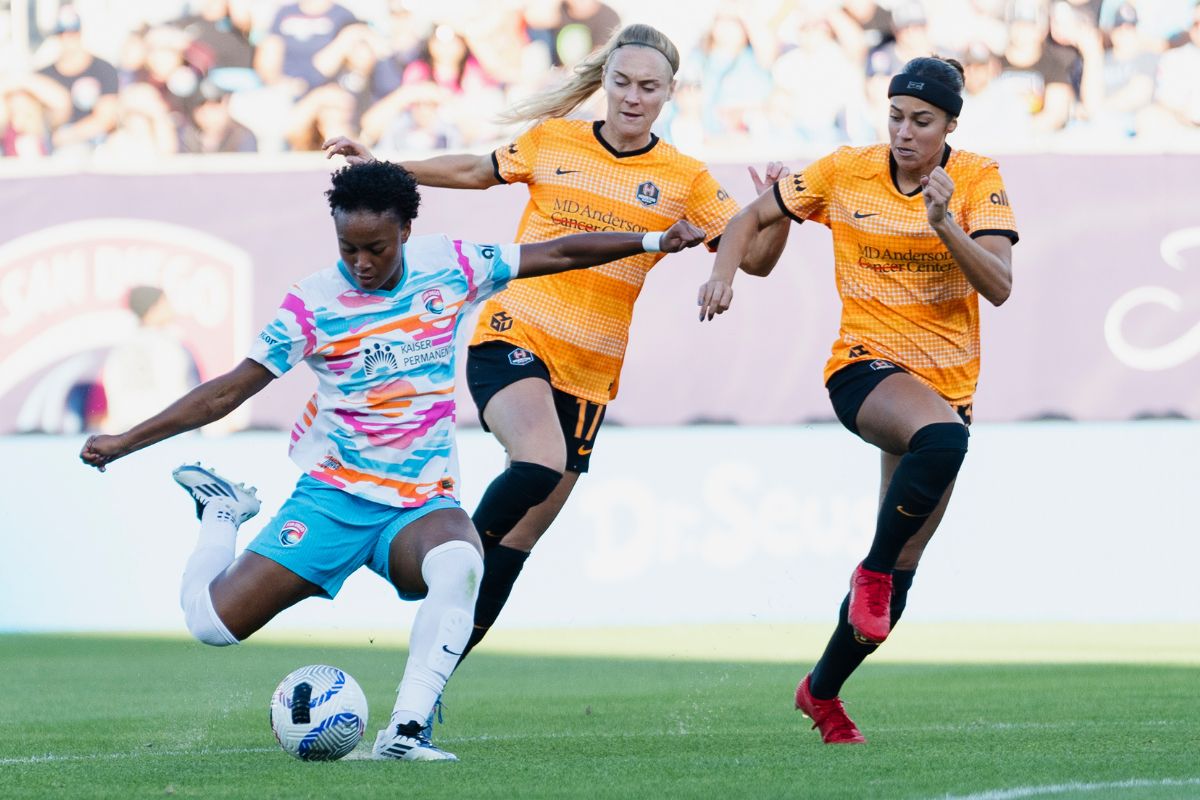 Jayden Shaw regresó a la alineación titular y estuvo cerca del gol. (Fotos: Cortesía San Diego Wave FC)