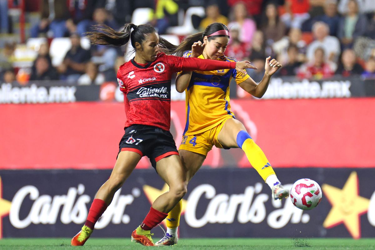 Greta Espinoza, de Tigres, estuvo impasable ante Tijuana. (Foto: X @LigaBBVAFemenil)